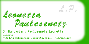 leonetta paulcsenetz business card
